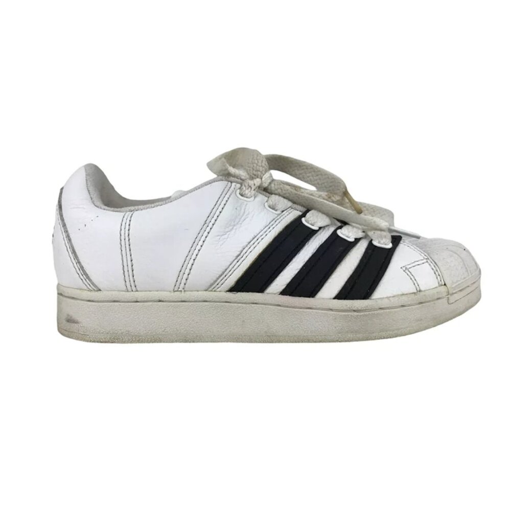 Adidas Boys Superstar PWC‎ 681 White Black Lace Up Sneakers Shoes Size US 6.5
